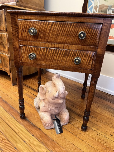 Tiger Maple 2 Drw Stand C.1825-30 New England