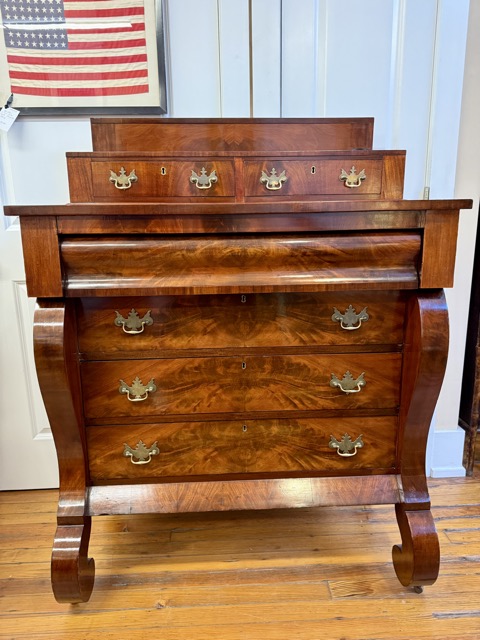 American Scroll Form Chest of Drawers C.1835 Boston, Mass