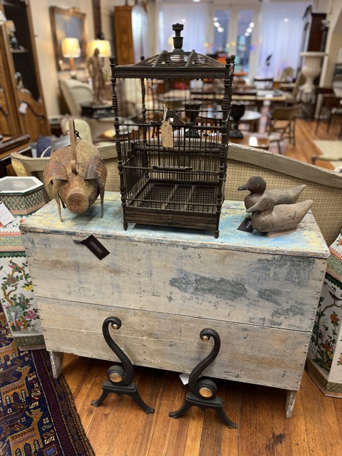 19th C. Blue painted Grain Bin, Shenandoah Valley VA or W-VA