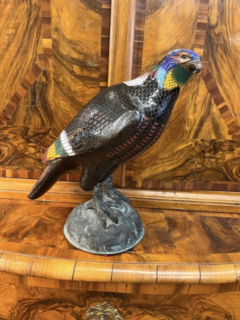 Japanese Cloisionne Hawk Late 19th C.