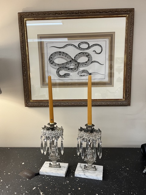 Pair of Silver Gilt Girandoles Mid 19th C.