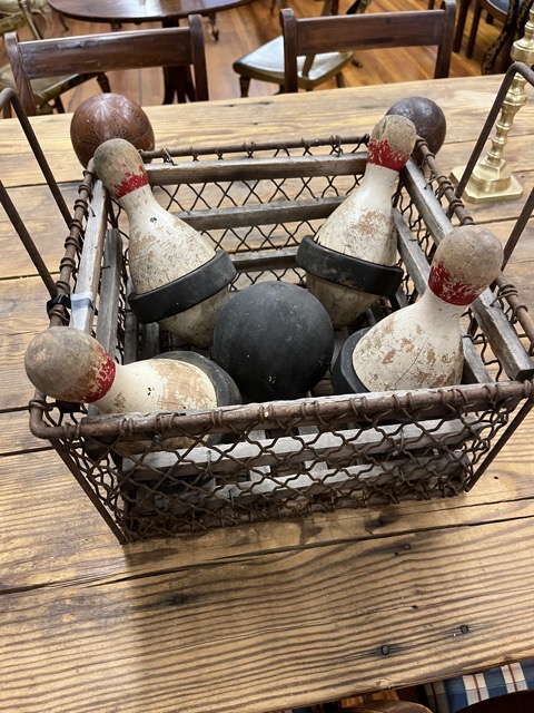 4 Early Dutch Pins W/weights and Ball